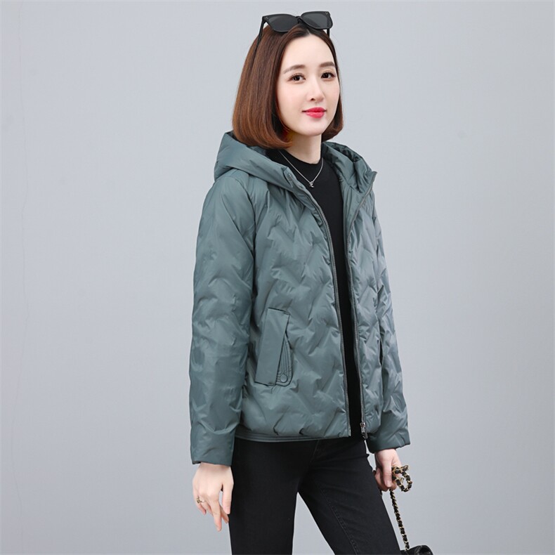 时尚宽松连帽羽绒服冬季保暖轻薄外套显瘦百搭女装,女装羽绒服,依恋蒂丝