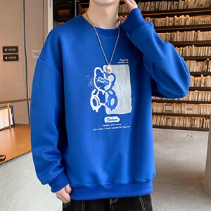 好质量！男士长袖t恤印花卫衣男秋季潮牌衣服潮流百搭W628图片