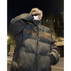 冬季潮牌宽松棉衣外套美式复古立领加厚面包棉服男W8039-P108，男装棉衣，星座512-4