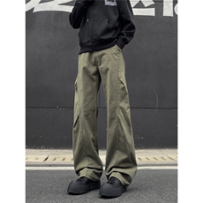 B221美式ins高街斜切宽松直筒洗褪工装牛仔裤LK25610-特P48控88，男装牛仔裤，电商B221