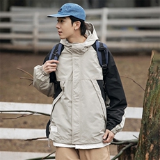 春季新款高品质山系户外防水冲锋衣连帽夹克外套A436-2261-P105，男装夹克，电商A436