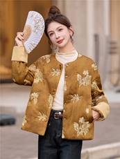 2025冬装新款刺绣优雅轻薄棉衣，女装棉衣/棉服，伊仟回