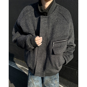 加棉外套男款秋冬高级感痞帅潮牌夹克男装棉衣JK09343-P113图片