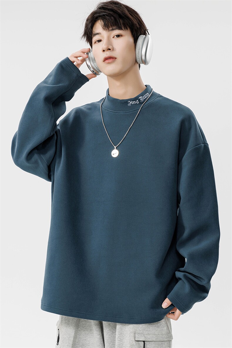 秋冬半高领德绒卫衣男有加绒WY966-P35,男装卫衣,星座210-1