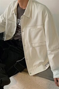 港风宽松日系简约20春秋新款工装夹克男情侣外套DS484T图片