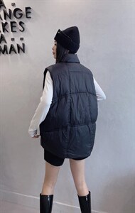 韩版茧型休闲羽绒马甲图片