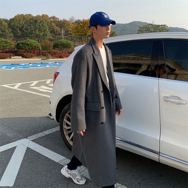 现货超长款秋冬韩版毛呢大衣宽松高级感潮流外套DY0020P118,男装毛呢大衣,星座1004（原星座815-3）
