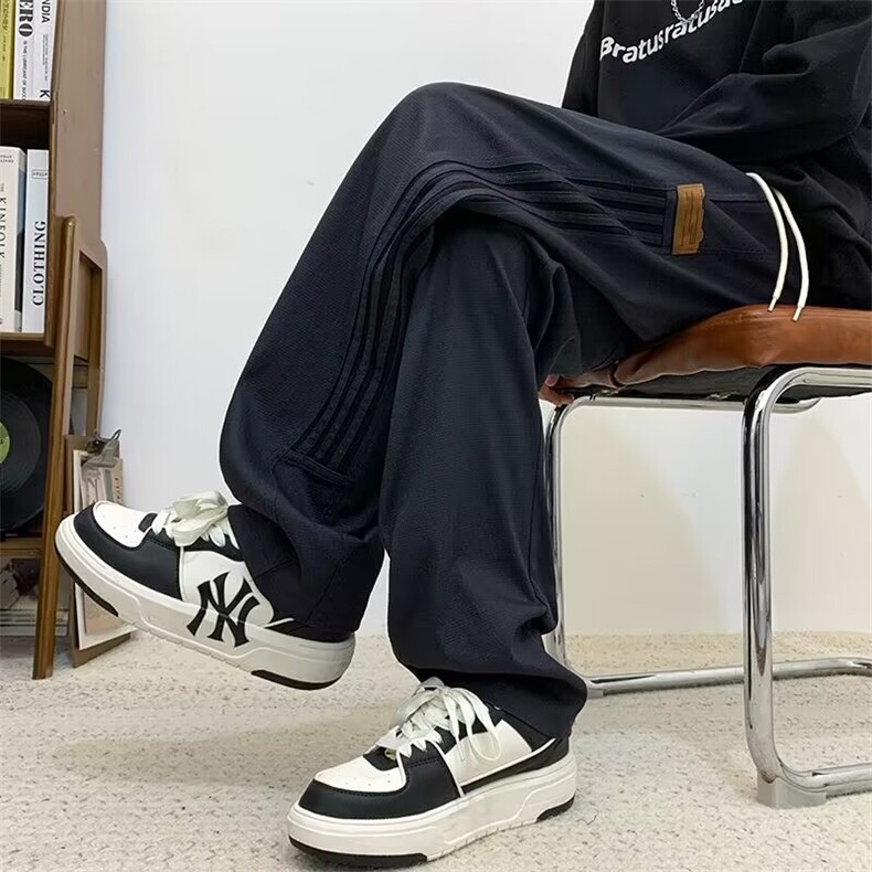 初夏侧条纹休闲长裤K882p36,男装休闲裤,星座1013