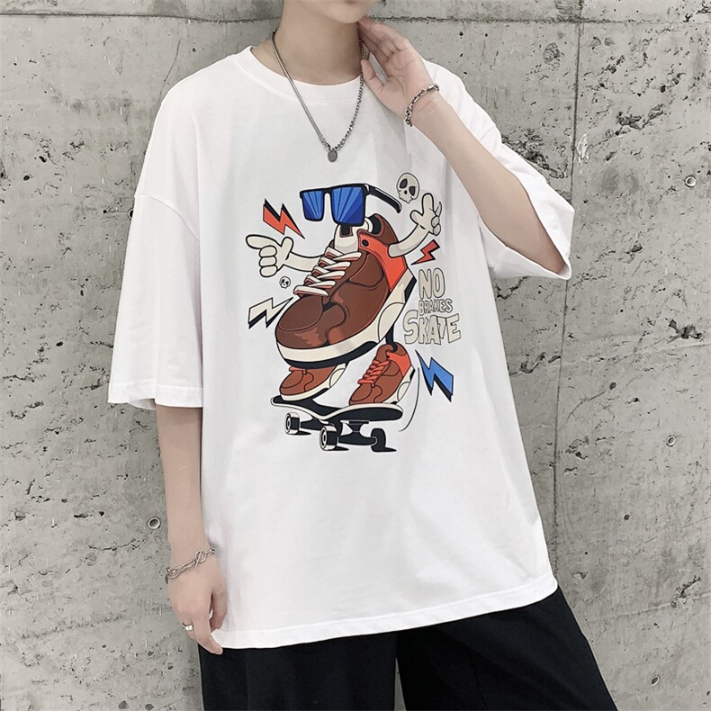 潮牌ins设计款嘻哈印花短袖T恤大码宽松男潮517A-1-T911-P28控38,男装T恤,星座517A-1
