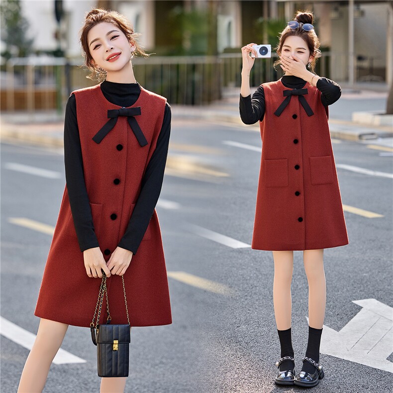 背心裙打底两件套连衣裙时尚优雅简约小个子春秋季2026新款高级感，女装套装/套裙，流量+