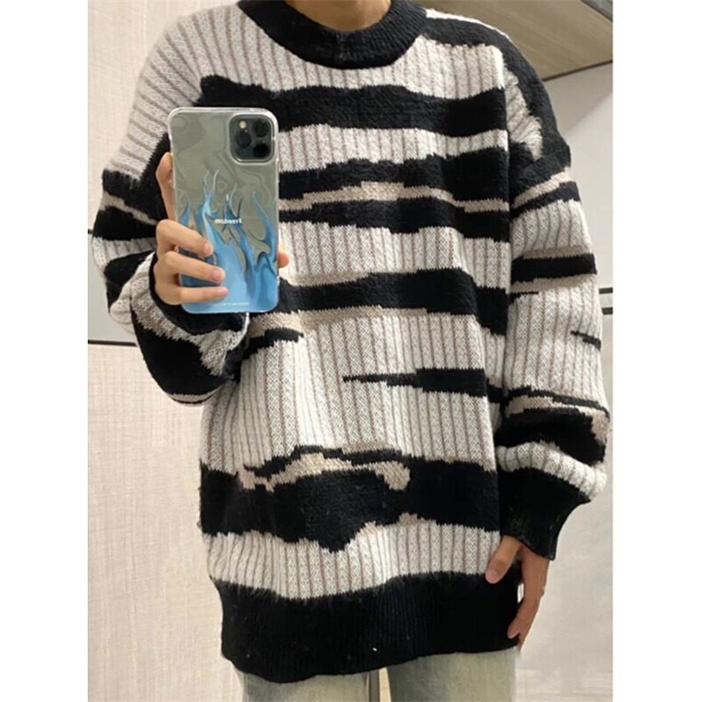 [有货]条纹毛衣慵懒风针织衫外套MY07特P46,男装针织衫/毛衣,星座908-1