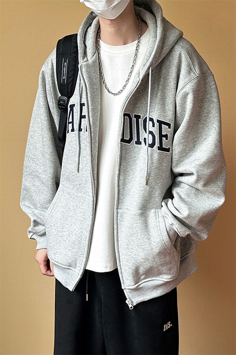 现货重磅宽松休闲绣花连帽卫衣外套男潮牌上衣A351-AW2499-P105,男装卫衣,电商A351