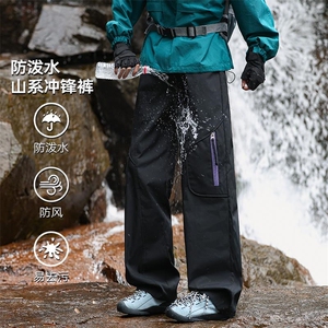 骑行登山拼接撞色多口袋防水防风大码工装裤男K24124特P30控58图片