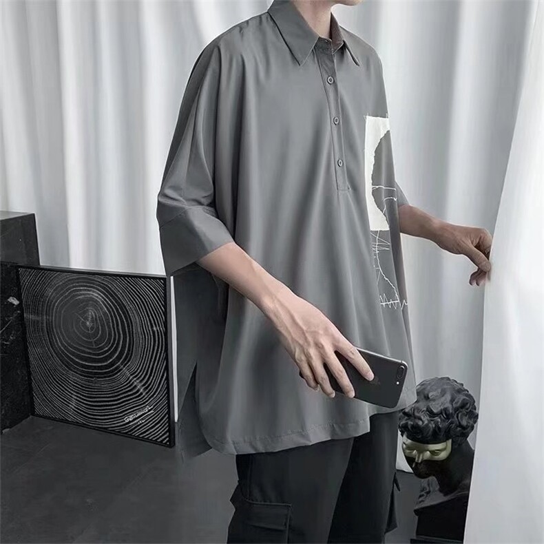 短袖衬衫春款男港风潮流C00012P30,男装衬衫,星座1116-2