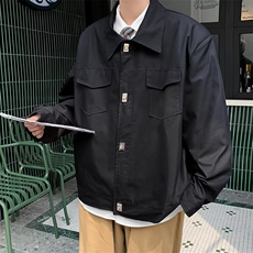高品质金属扣春秋款夹克男翻领休闲宽松短款外套韩版流行JK838，男装夹克，星座1116A-1（原606A）
