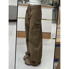 美式复古多口袋工装男潮牌设计感宽松休闲阔腿长裤，男装休闲裤，星座712A-1