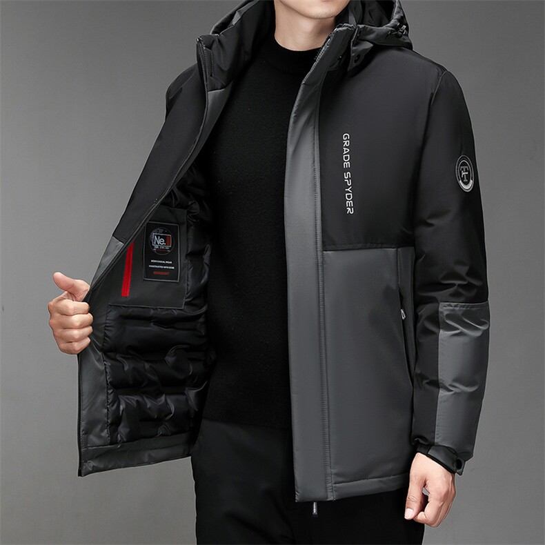 男士可脱卸帽纯色棉服冬季新款加厚保暖棉衣中青年商务休闲外套图片