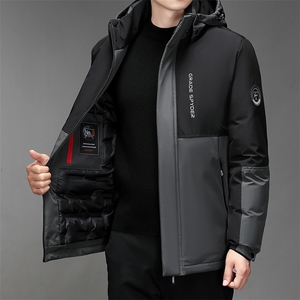 男士可脱卸帽纯色棉服冬季新款加厚保暖棉衣中青年商务休闲外套图片