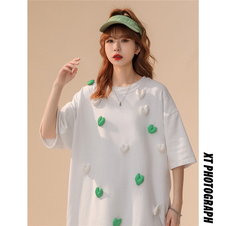 1中性风大码M-5XL情侣潮网红小爱心圆领短袖T恤男DT7742P55控78，男装T恤，星座226-2