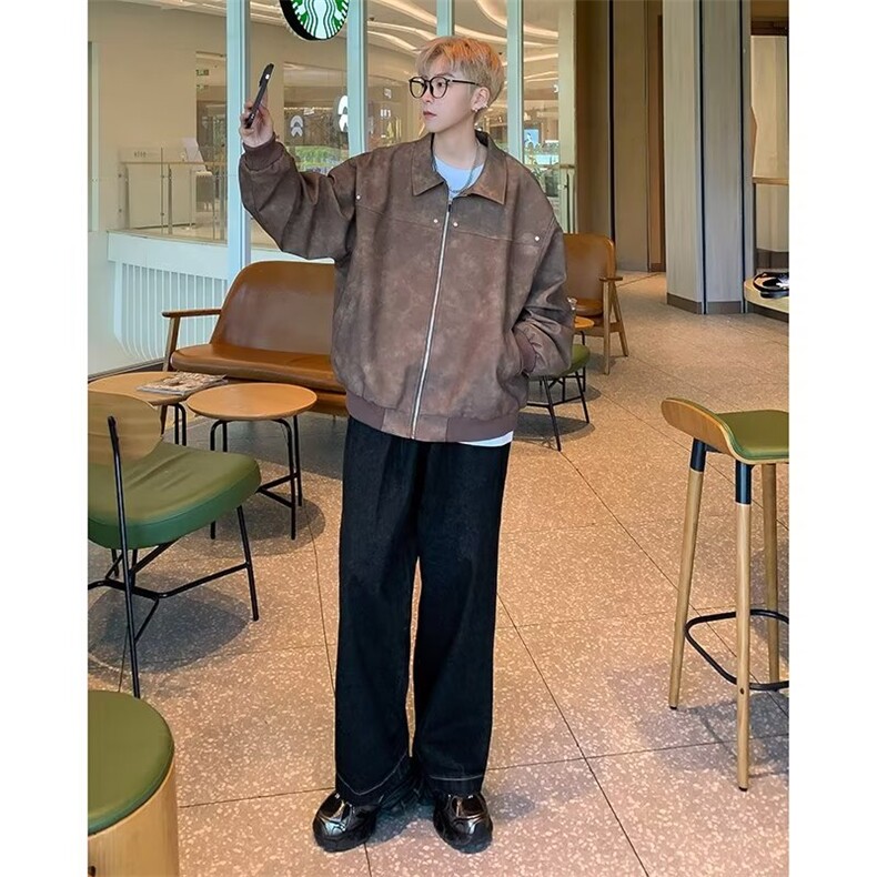 夹克男韩版潮流高街帅气百搭宽松2024冬季ins新款外套W5510-P77,男装夹克,星座412-2