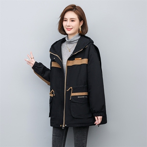 风衣女中长款2025春秋新款收腰小个子时尚宽松百搭休闲加大码外套图片