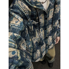 WY10097-P55加绒P65秋季撞色格子连帽大码休闲百搭卫衣外套男，女装短外套，电商A059