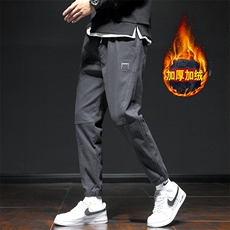 潮牌休闲裤男加绒加厚束脚宽松工装裤男款秋冬季K0543-P35加绒P40，男装休闲裤，星座308B-2
