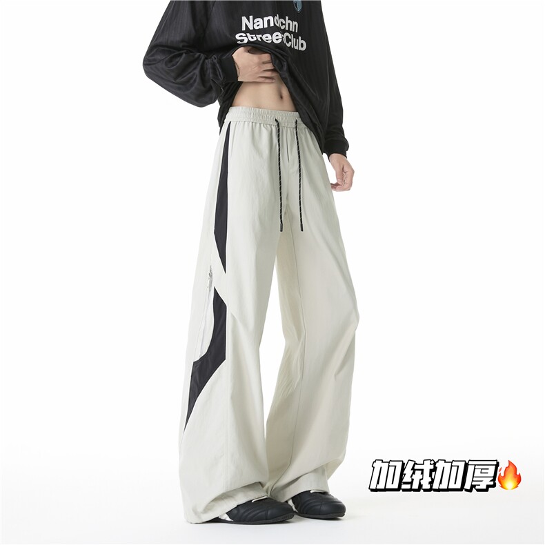 抖音品质拼接拉链设计休闲伞兵冲锋裤B315-K25490JR-特p45控88,男装休闲裤,电商B315
