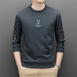 V2351钱塘2020-3新款卫衣男秋季圆领套头卫衣长袖P52图片