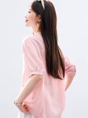 现货2026夏装新款休闲透气舒适女士短袖衬衣，女装衬衫，木子恋