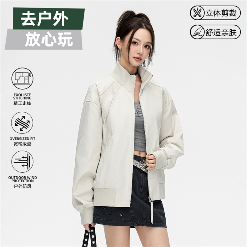 双拉链飞行夹克男美式立领外套春季新款户外冲锋衣潮JK02625-P73,男装夹克,星座308B-2