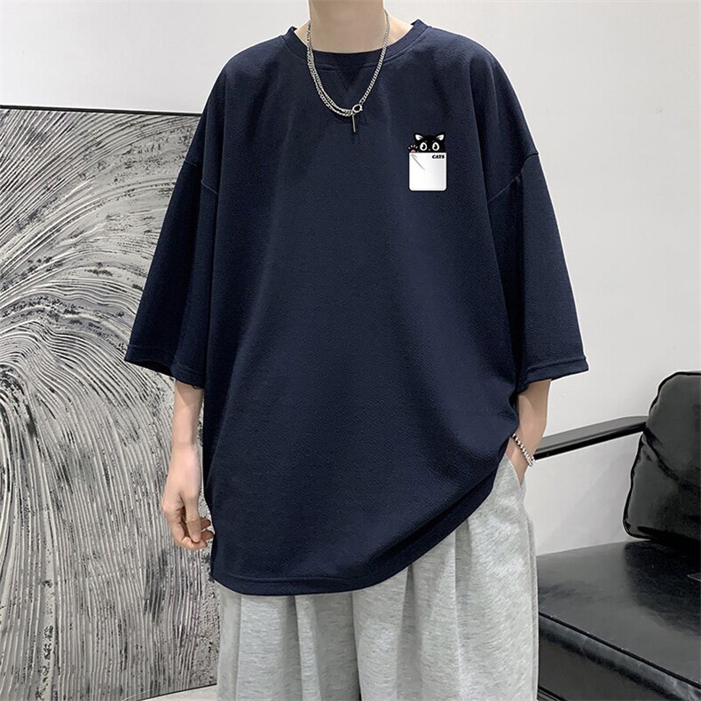 冰丝七分袖t恤男大码五分袖男短袖男中袖Q11397-P30,男装T恤,电商A040