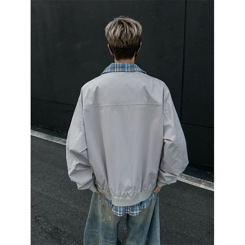 老钱风假两件外套男2025春秋新款拼接撞色宽松cleanfit飞行服夹克,男装夹克,星座410-6（原星座1304-1）