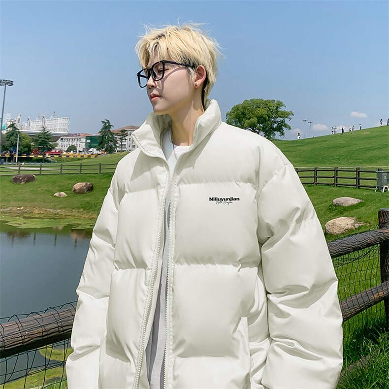 冬季新款DT2659-TP6598设计感字母印花休闲百搭立领面包服,男装棉衣,电商A102