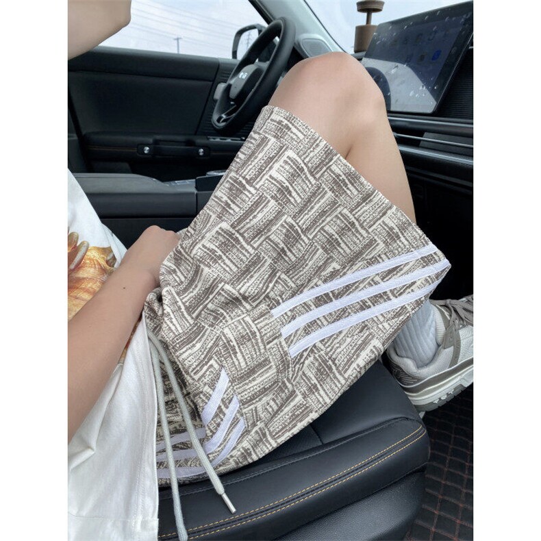 抖音品质夏季灯芯绒格子条纹设计宽松短裤B315-K25506-特p25控48,男装休闲裤,电商B315