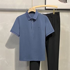 2025夏季男士短袖polo衫休闲简约风男生帅气T恤舒适透气WB480-P47，男装T恤，星座412-2