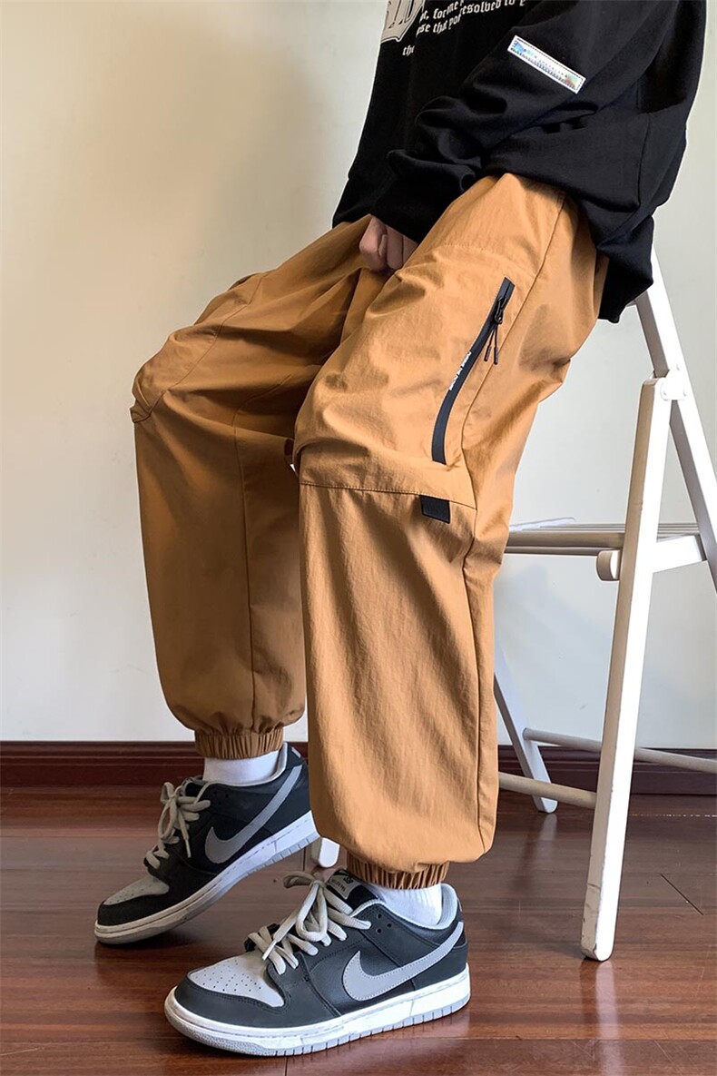 KP801P50港风工装休闲裤男宽松直筒束脚伞兵裤,男装休闲裤,星座1204-3
