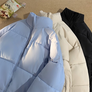 1506/MY100/P50立领极简风男女情侣韩版百搭纯色面包棉服棉衣图片