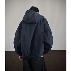 美式短款秋季开衫连帽夹克中性复古宽松褶皱外套潮HZ6608-P75，男装夹克，星座610B-1