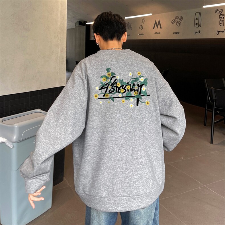 华夫格！华夫格上衣男圆领华夫格卫衣男大码长袖t恤男HY217-特P23,男装T恤,电商B367