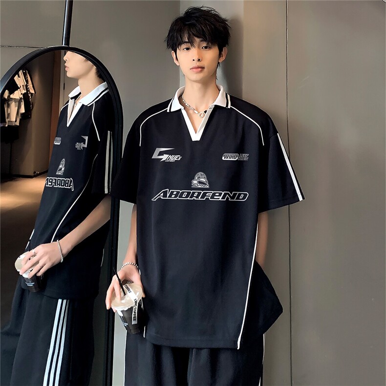 2026夏季新款解构学院风男女同款百搭短袖小众T恤T271-P38,男装Polo衫,电商C307