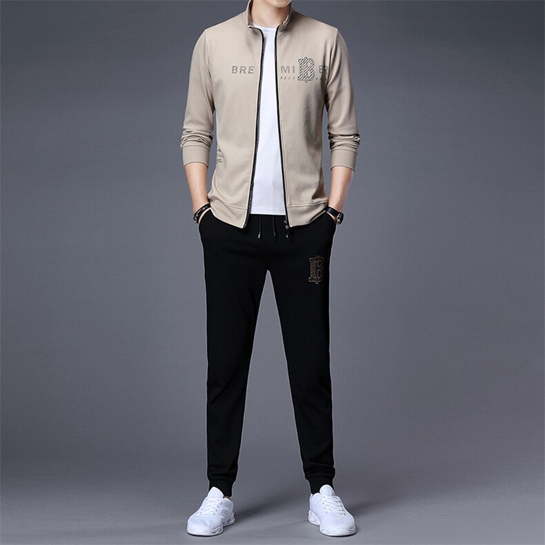 运动套装男春秋季2023新款长袖开衫中年休闲运动服宽松卫衣两件套，男装休闲套装，电商B212（原钱塘6029）