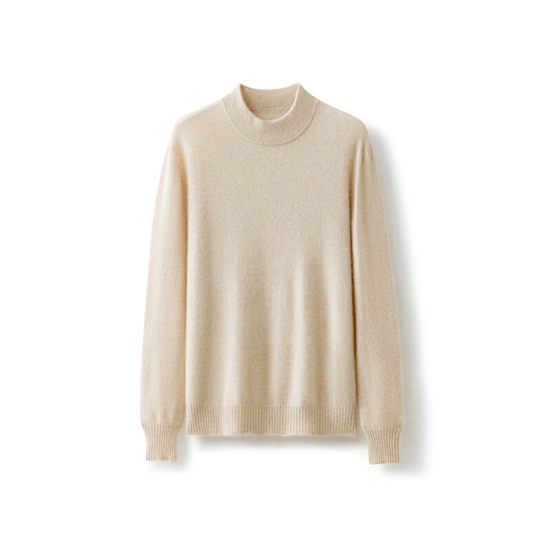 2025春秋新款羊绒衫男100纯山羊绒通勤百搭针织衫半高领纯色上衣，男装羊绒套衫，牧群羊绒