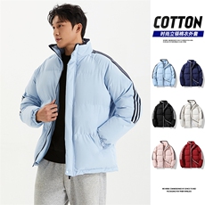 织带条纹三条棉服冬季男女情侣棉衣面包连帽服YY9880，男装棉衣，星座1206（原A206）