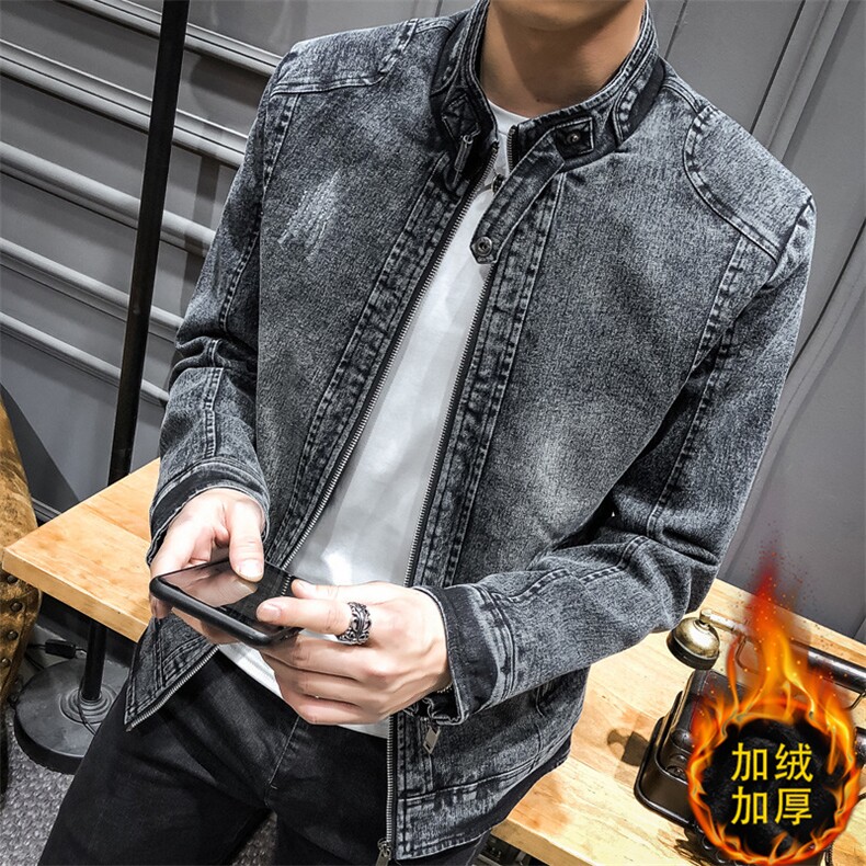 款2826牛仔外套男士韩版工装夹克潮牌潮流短款ins加绒加厚,男装夹克,电商D310（原电商305）