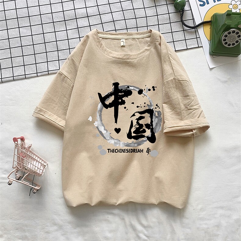 YT26134-P30亚麻短袖t恤男大码五分袖男宽松七分袖港风摆拍,男装T恤,电商A040