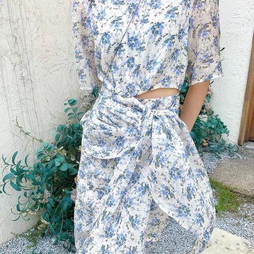 天丝碎花连衣裙，女装连衣裙，UPUP