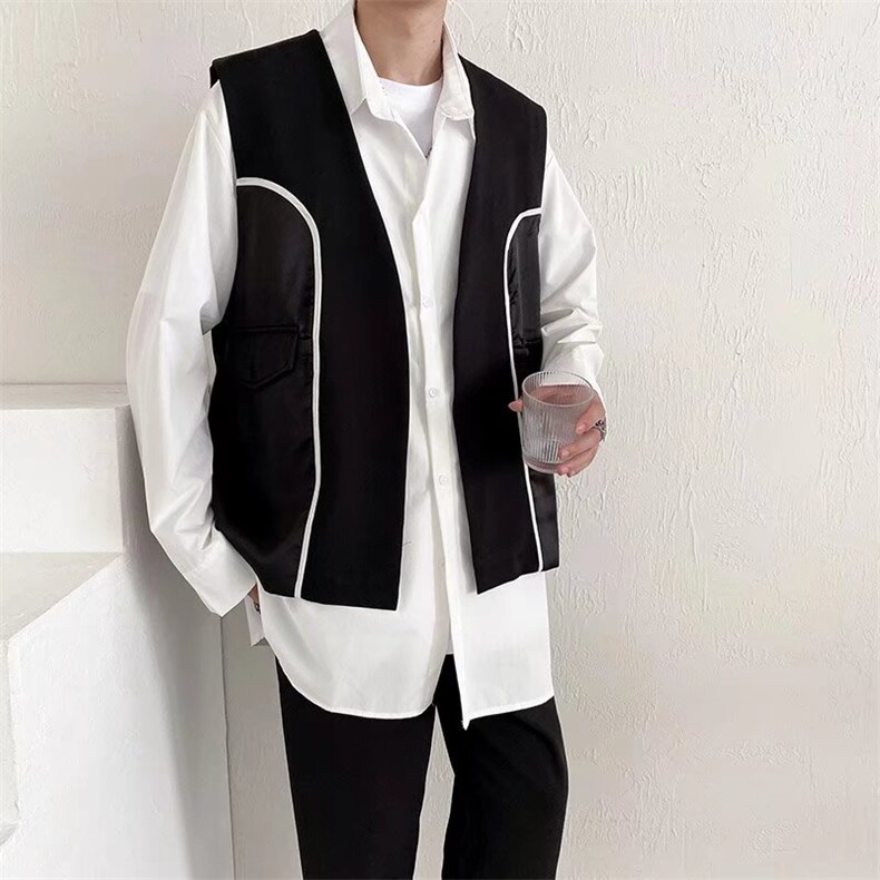 青春流行标准毛织背心慵懒V领潮背心JB10P36，男装背心/马甲，星座1116-2