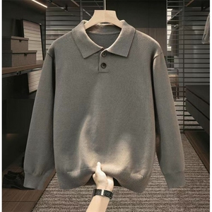 抖音爆 高品质现货 设计师款POLO领毛衣男翻领针织衫长袖M661P75图片