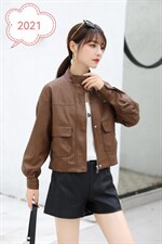 新款时尚PU皮衣，女装皮衣，艾慕缇(1F)